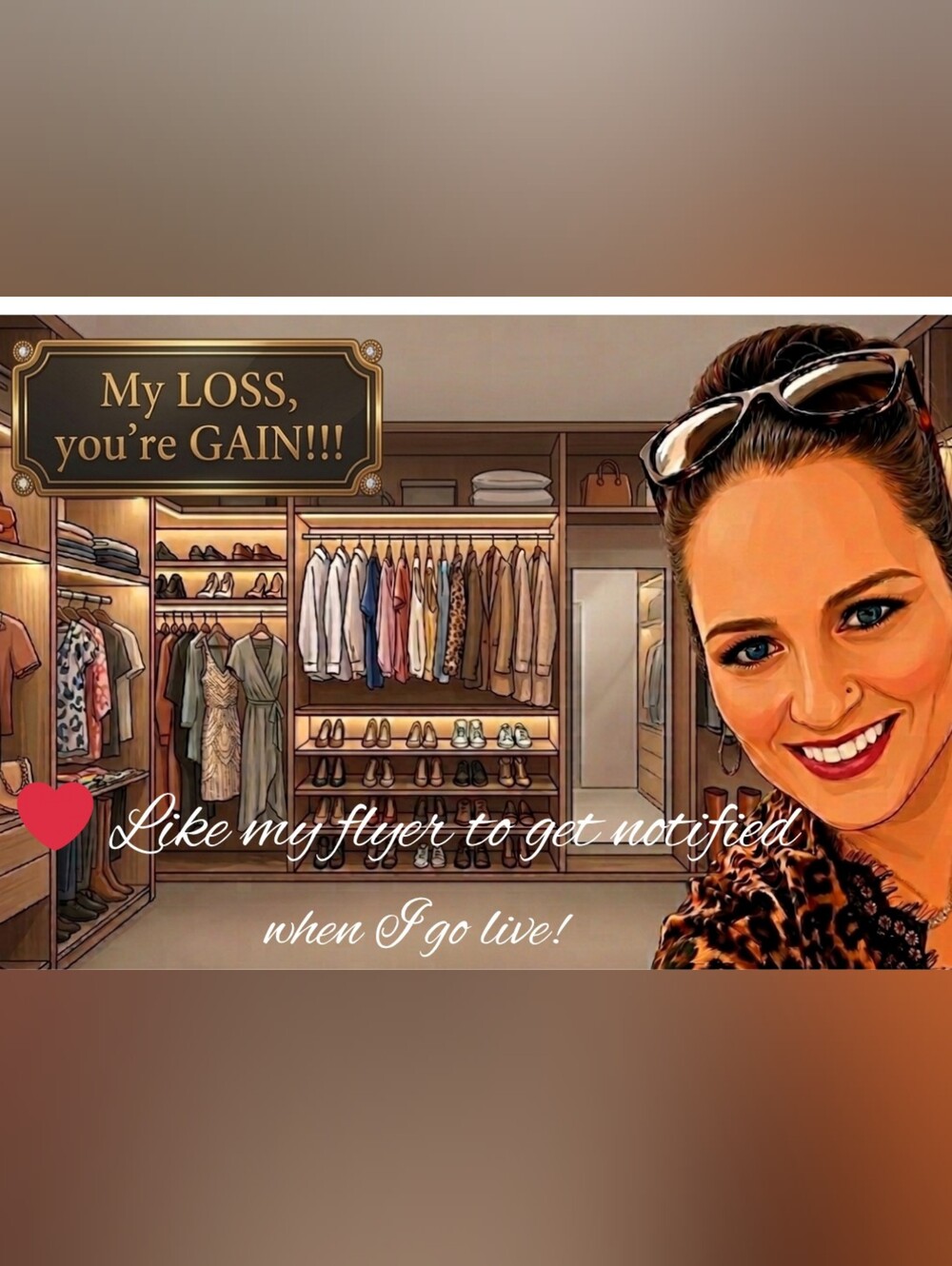 Closet Illustration Print with Bold Text